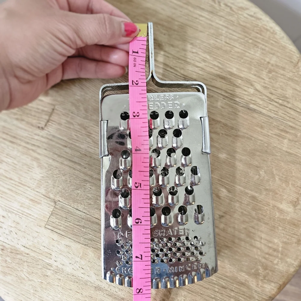 Vintage Stainless Steel Grater Vegetable Slicer Chopper Mincer Shredder Tool